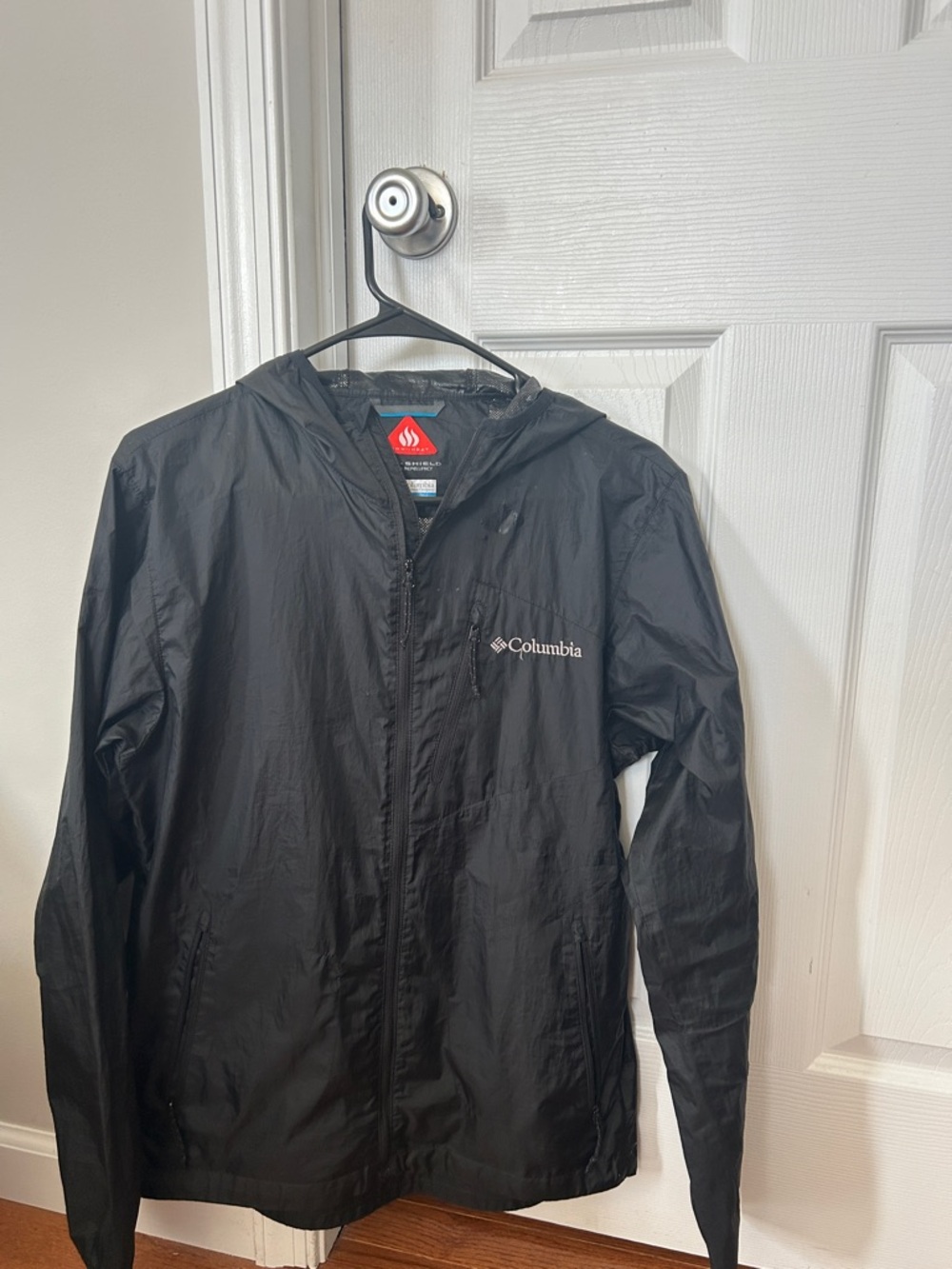 Columbia Black Hooded Lightweight Shell Jacket